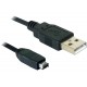 DeLOCK USB cable 2.0 mini 4-Pin Hirose 1.5m USB A USB B Negro cable USB 82208